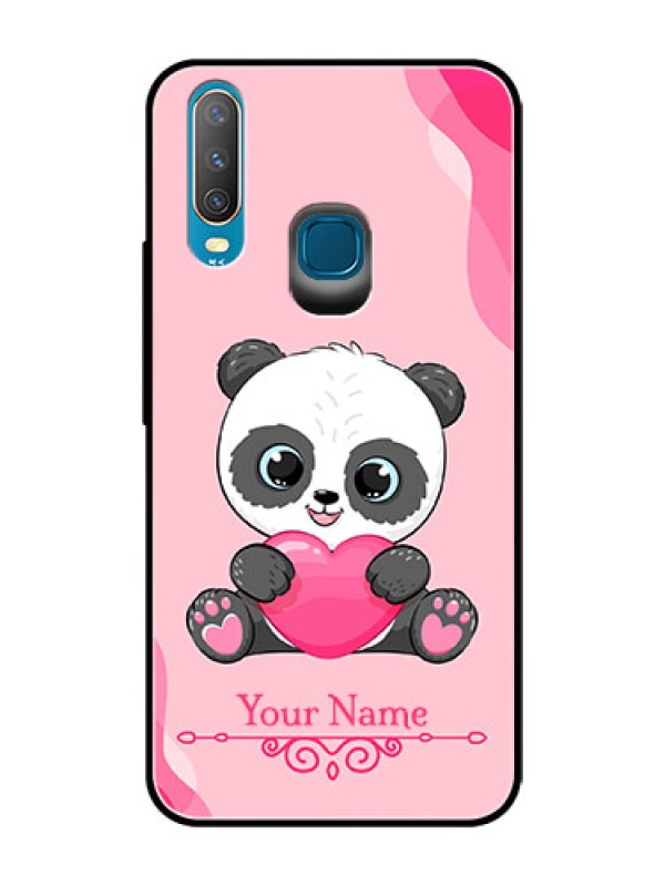 Custom Vivo Y12 Custom Glass Mobile Case - Cute Panda Design