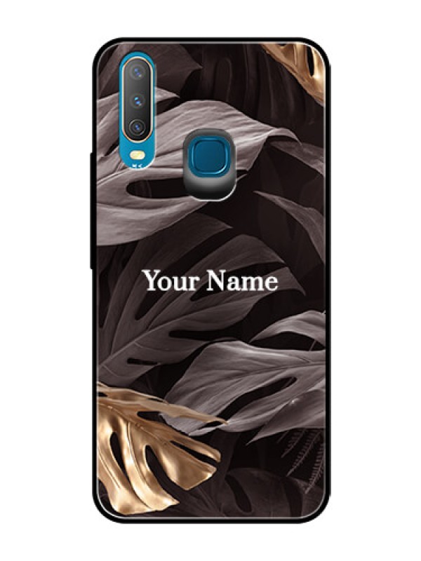 Custom Vivo Y12 Personalised Glass Phone Case - Wild Leaves digital paint Design