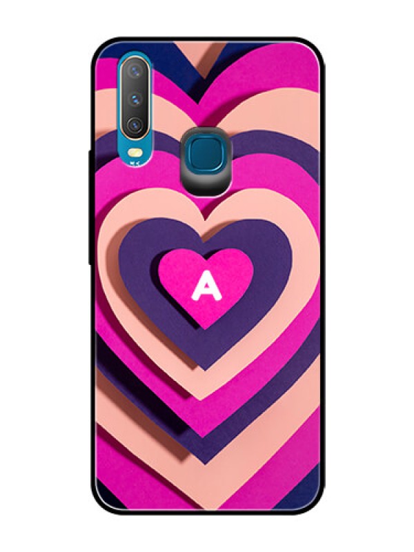 Custom Vivo Y12 Custom Glass Mobile Case - Cute Heart Pattern Design
