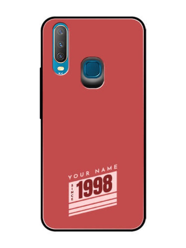 Custom Vivo Y12 Custom Glass Phone Case - Red custom year of birth Design