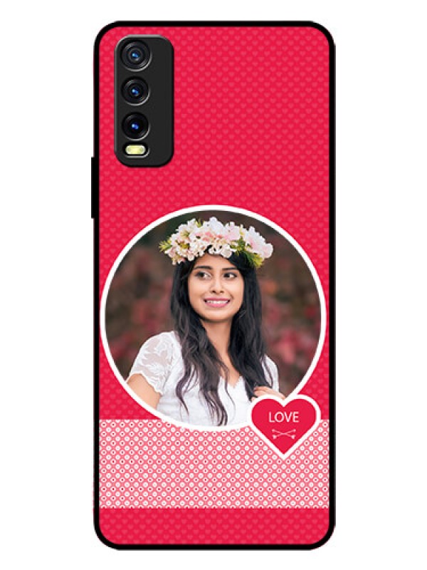 Custom Vivo Y12G Personalised Glass Phone Case - Pink Pattern Design