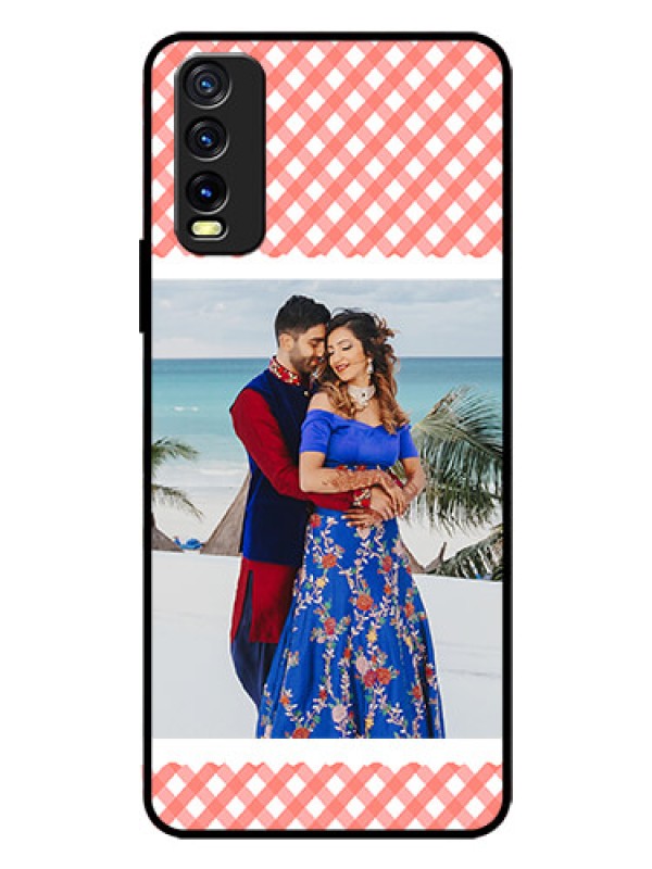 Custom Vivo Y12G Personalized Glass Phone Case - Pink Pattern Design
