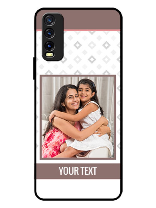 Custom Vivo Y12G Photo Printing on Glass Case - Simple Diamond Design