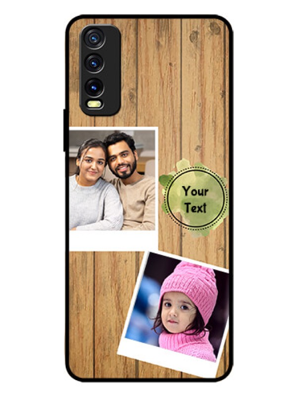 Custom Vivo Y12G Custom Glass Phone Case - Wooden Texture Design