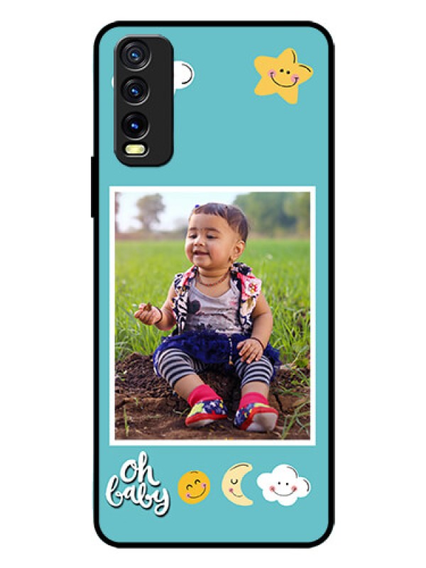 Custom Vivo Y12G Personalized Glass Phone Case - Smiley Kids Stars Design