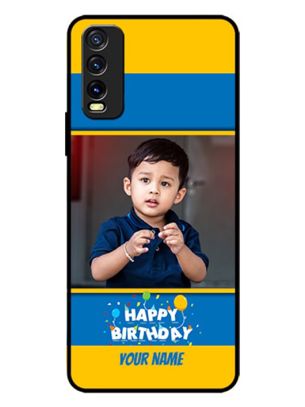Custom Vivo Y12G Custom Glass Mobile Case - Birthday Wishes Design