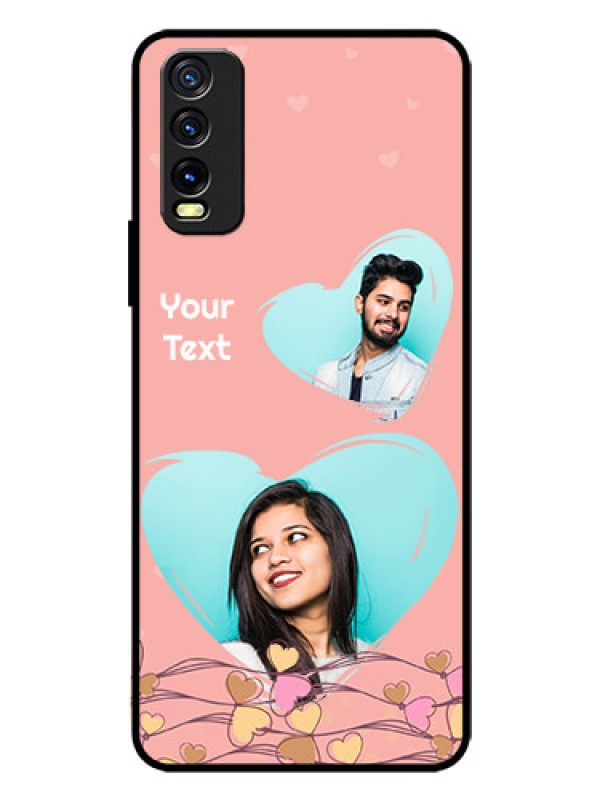 Custom Vivo Y12G Custom Glass Mobile Case - Love Doodle Design