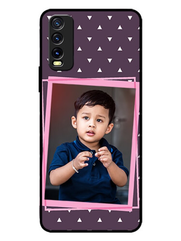 Custom Vivo Y12G Custom Glass Mobile Case - Triangle Pattern Dotted Design