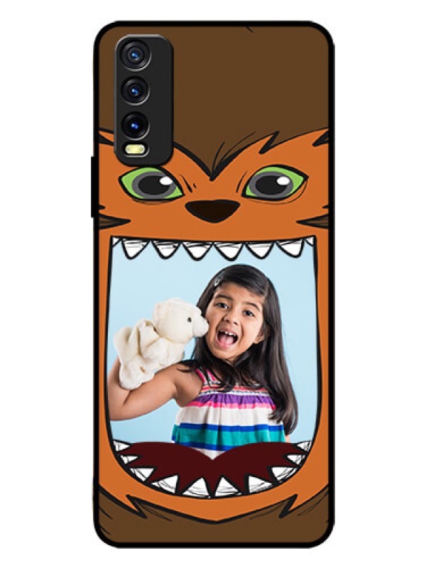 Custom Vivo Y12G Photo Printing on Glass Case - Owl Monster Back Case Design