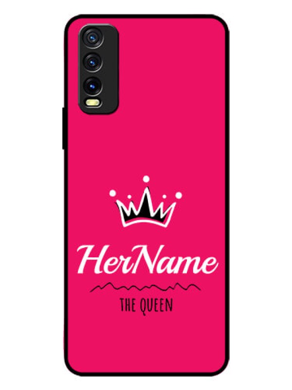 Custom Vivo Y12G Glass Phone Case Queen with Name