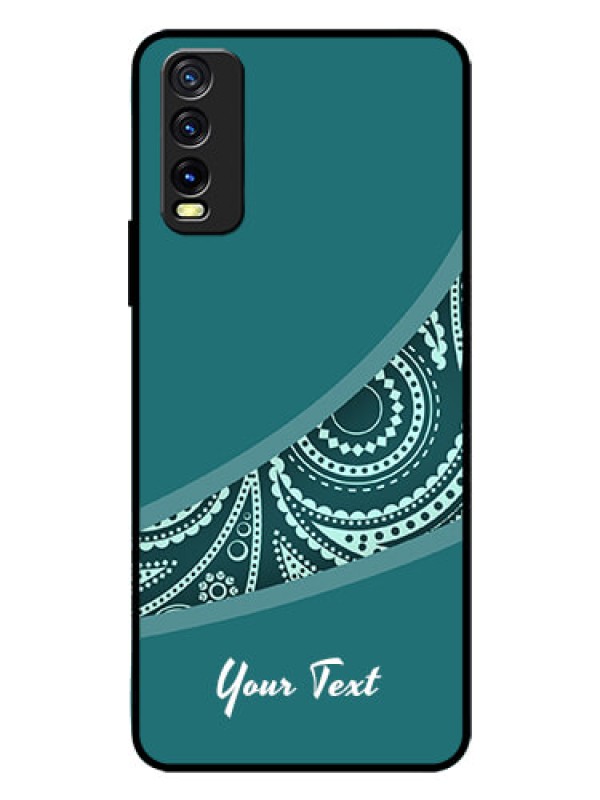 Custom Vivo Y12G Photo Printing on Glass Case - semi visible floral Design