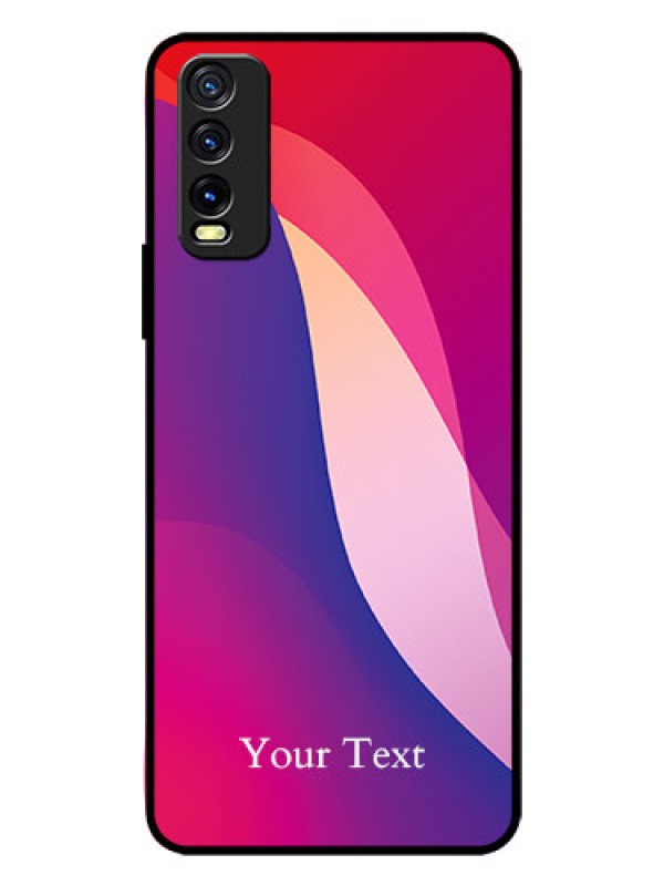 Custom Vivo Y12G Personalized Glass Phone Case - Digital abstract Overlap Design