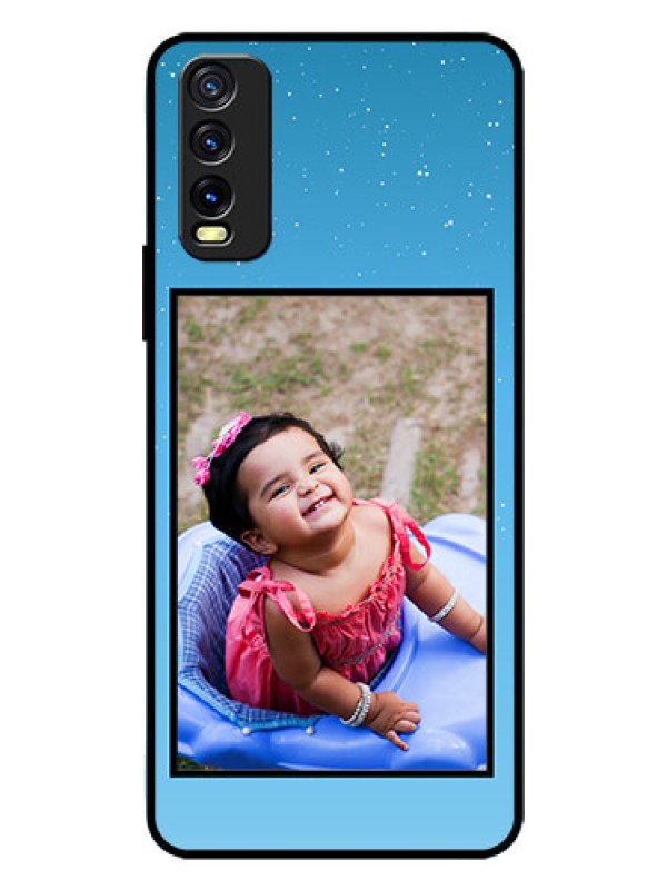 Custom Vivo Y12S Custom Glass Mobile Case  - Wave Pattern Colorful Design