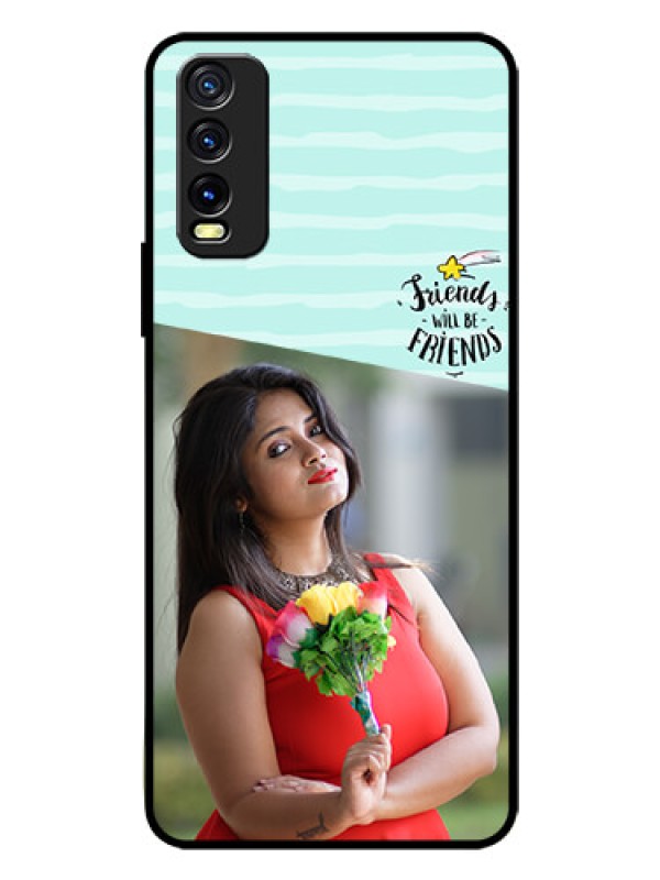 Custom Vivo Y12S Custom Glass Phone Case  - Friends Picture Icon Design