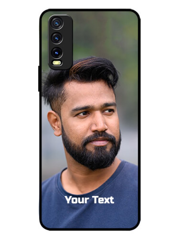 Custom Vivo Y12S Glass Mobile Cover: Photo with Text