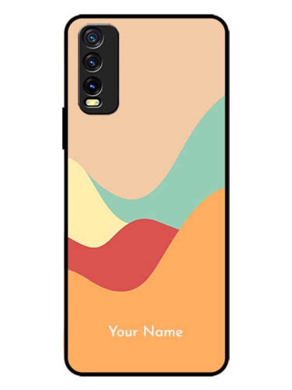 Custom Vivo Y12s Personalized Glass Phone Case - Ocean Waves Multi-colour Design