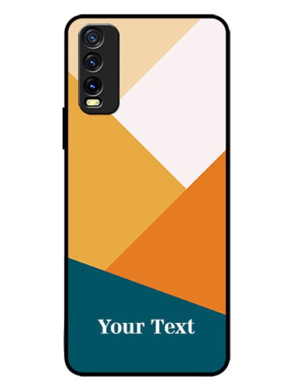 Custom Vivo Y12s Personalized Glass Phone Case - Stacked Multi-colour Design