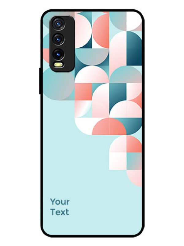 Custom Vivo Y12s Custom Glass Phone Case - Stylish Semi-circle Pattern Design