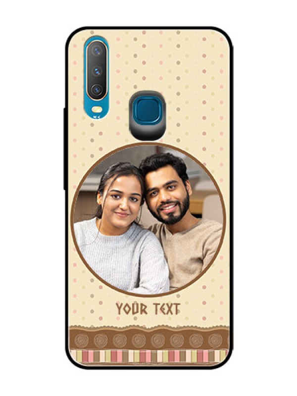 Custom Vivo Y15 Custom Glass Mobile Case  - Brown Dotted Mobile Case Design