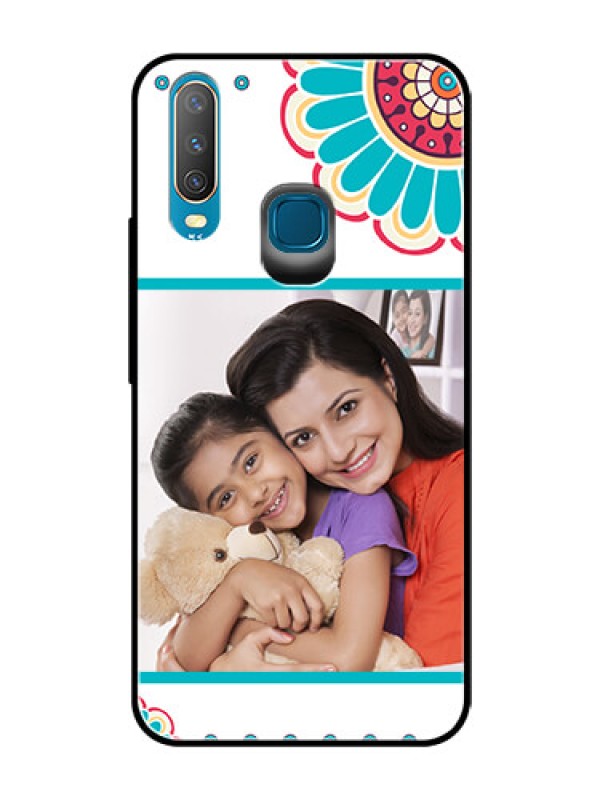 Custom Vivo Y15 Custom Glass Phone Case  - Flower Design