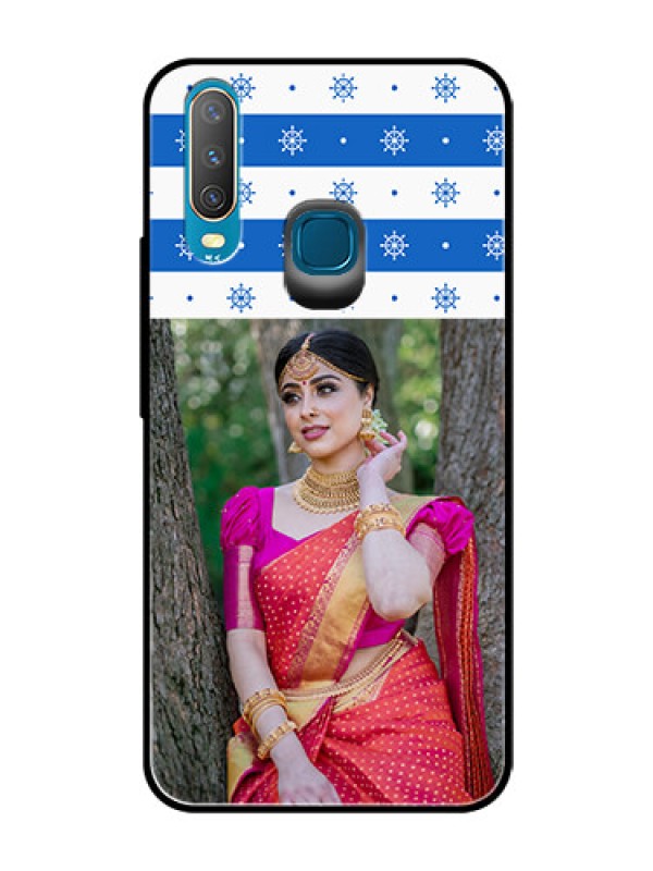 Custom Vivo Y15 Photo Printing on Glass Case  - Snow Pattern Design