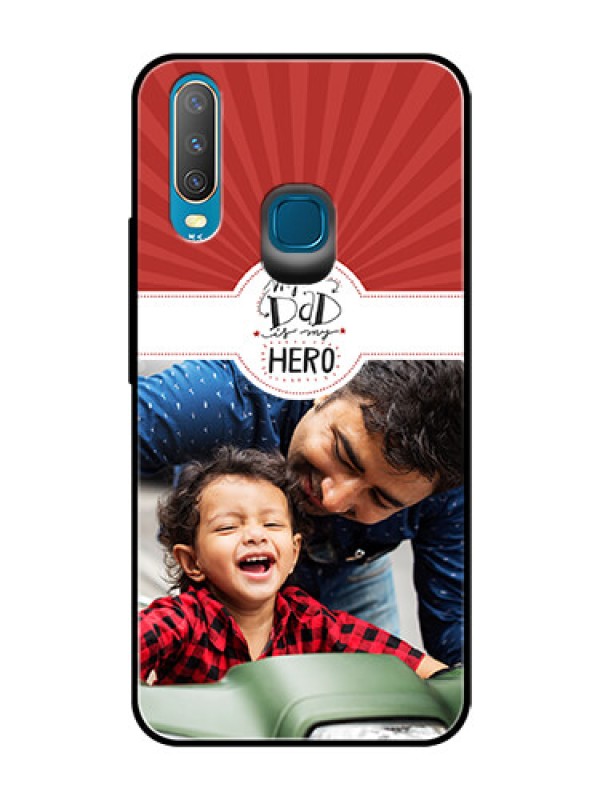 Custom Vivo Y15 Photo Printing on Glass Case  - My Dad Hero Design