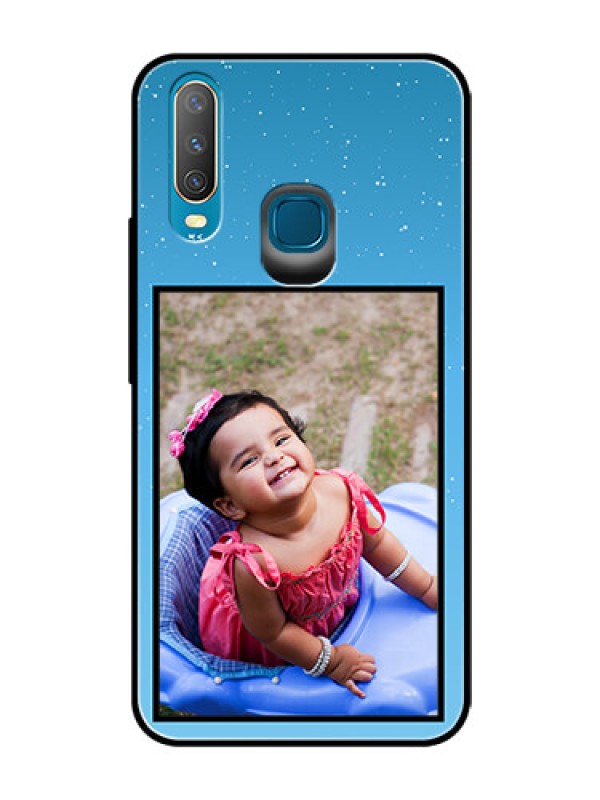 Custom Vivo Y15 Custom Glass Mobile Case  - Wave Pattern Colorful Design