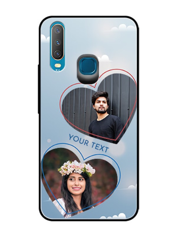 Custom Vivo Y15 Custom Glass Mobile Case  - Blue Color Couple Design 