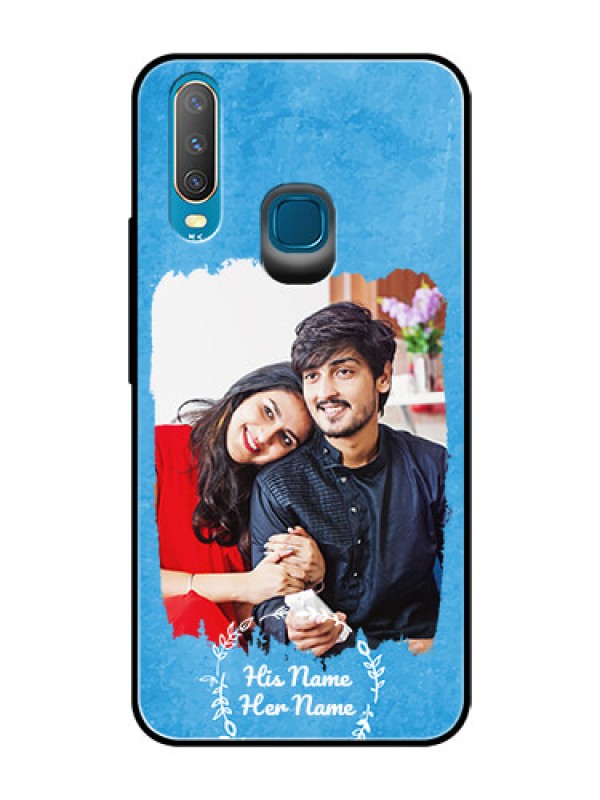 Custom Vivo Y15 Custom Glass Phone Case - Blue Color Vintage Design