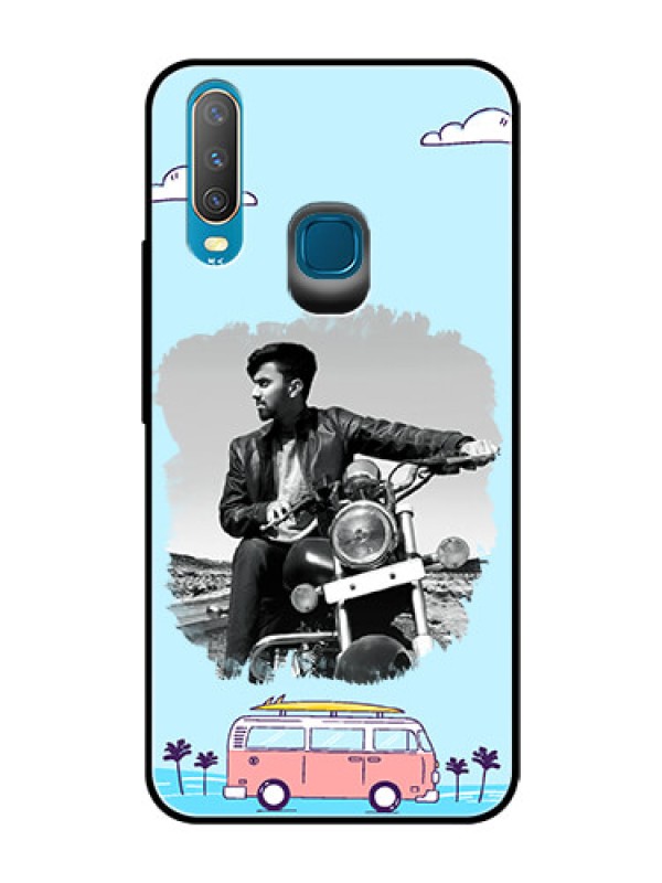 Custom Vivo Y15 Photo Printing on Glass Case  - Travel & Adventure Design