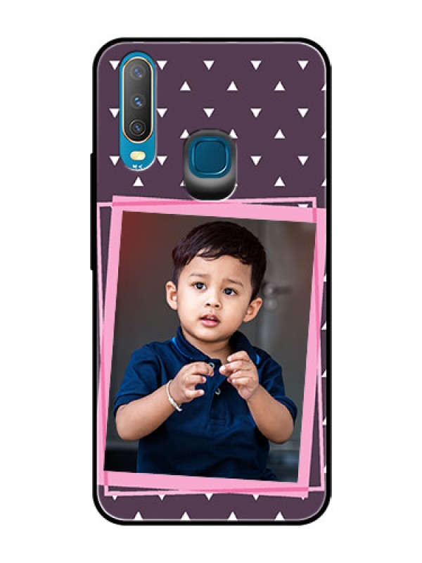 Custom Vivo Y15 Custom Glass Mobile Case  - Triangle Pattern Dotted Design