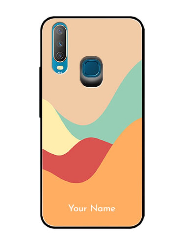 Custom Vivo Y15 Personalized Glass Phone Case - Ocean Waves Multi-colour Design