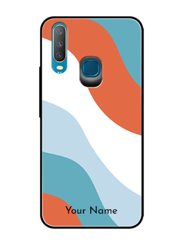 Custom Vivo Y15 Custom Glass Mobile Case - coloured Waves Design