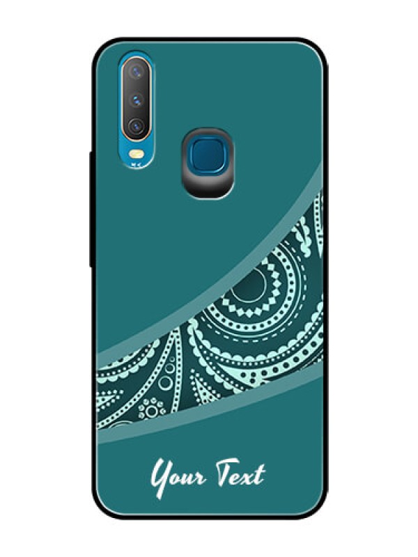 Custom Vivo Y15 Photo Printing on Glass Case - semi visible floral Design