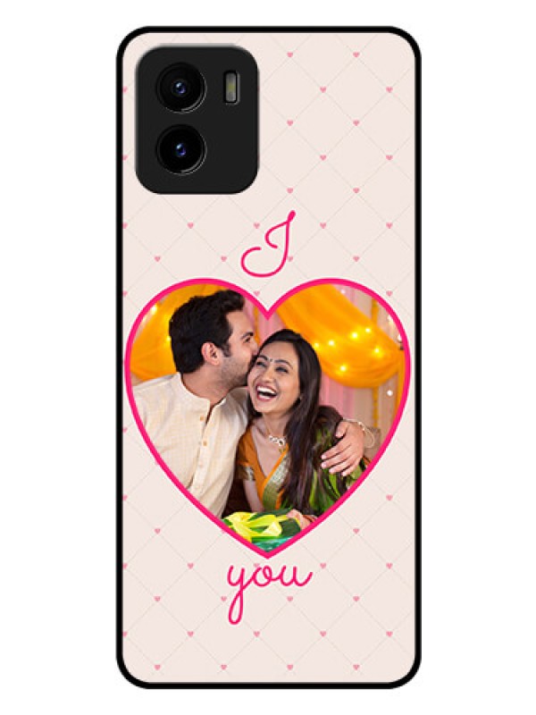 Custom Vivo Y15c Custom Glass Mobile Case - Heart Shape Design
