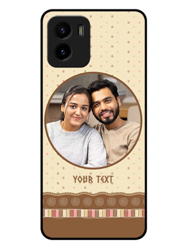 Custom Vivo Y15c Custom Glass Mobile Case - Brown Dotted Mobile Case Design
