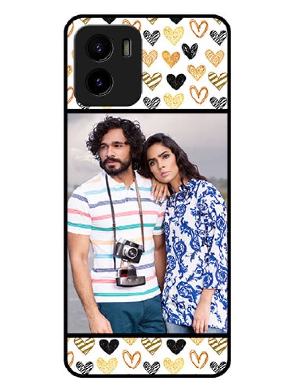Custom Vivo Y15c Photo Printing on Glass Case - Love Symbol Design