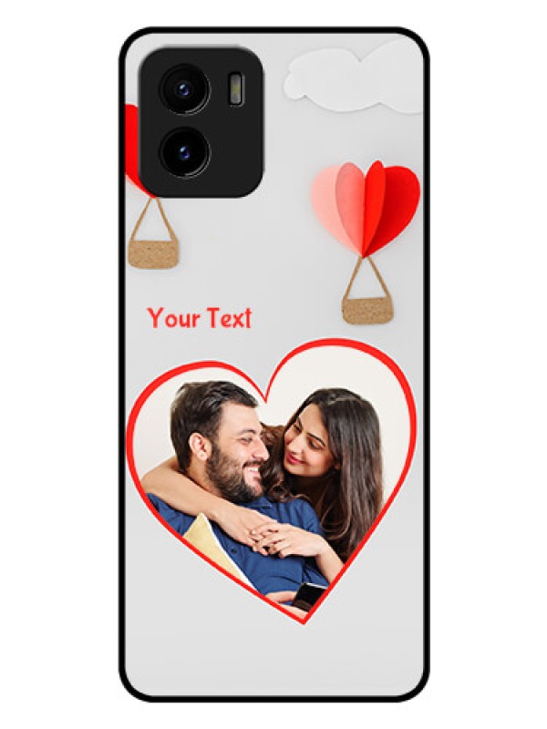 Custom Vivo Y15c Custom Glass Mobile Case - Parachute Love Design
