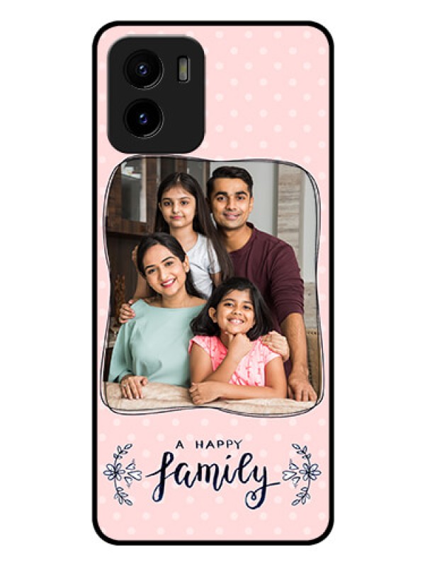 Custom Vivo Y15c Custom Glass Phone Case - Family with Dots Design