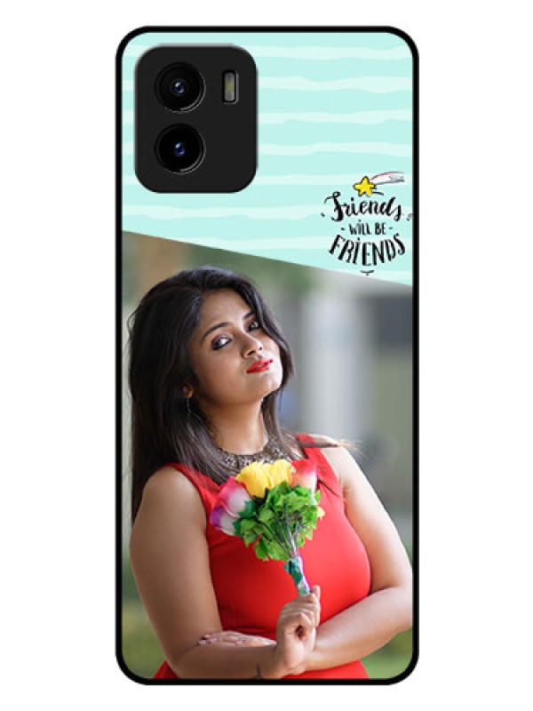 Custom Vivo Y15c Custom Glass Phone Case - Friends Picture Icon Design