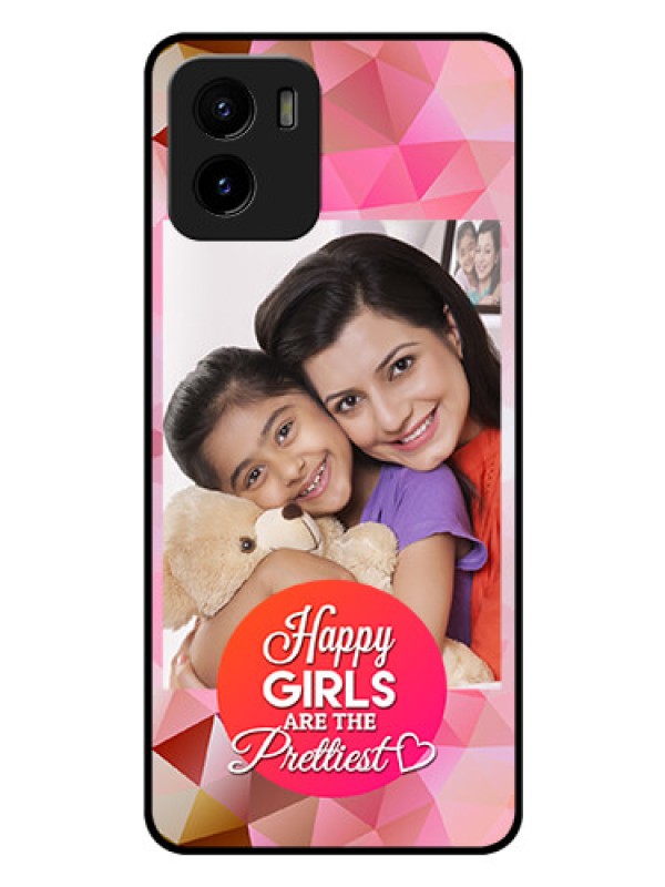 Custom Vivo Y15c Photo Printing on Glass Case - Abstract Triangle Design