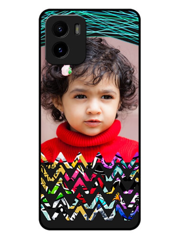 Custom Vivo Y15c Personalized Glass Phone Case - Neon Abstract Design