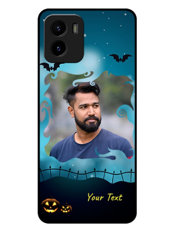Custom Vivo Y15c Custom Glass Phone Case - Halloween frame design