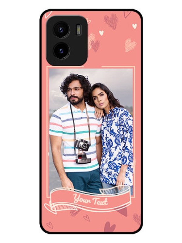 Custom Vivo Y15c Custom Glass Phone Case - Love doodle art Design