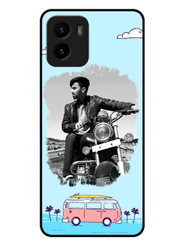 Custom Vivo Y15c Photo Printing on Glass Case - Travel & Adventure Design