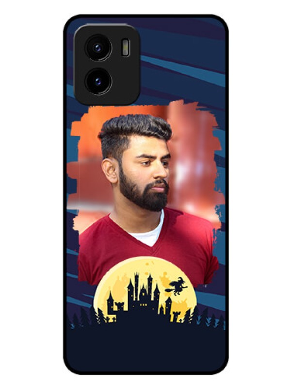 Custom Vivo Y15c Photo Printing on Glass Case - Halloween Witch Design