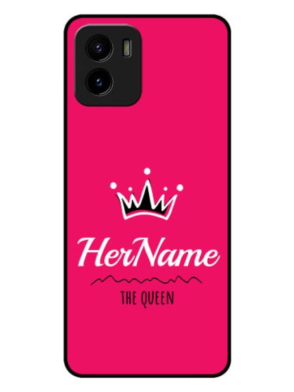 Custom Vivo Y15c Glass Phone Case Queen with Name