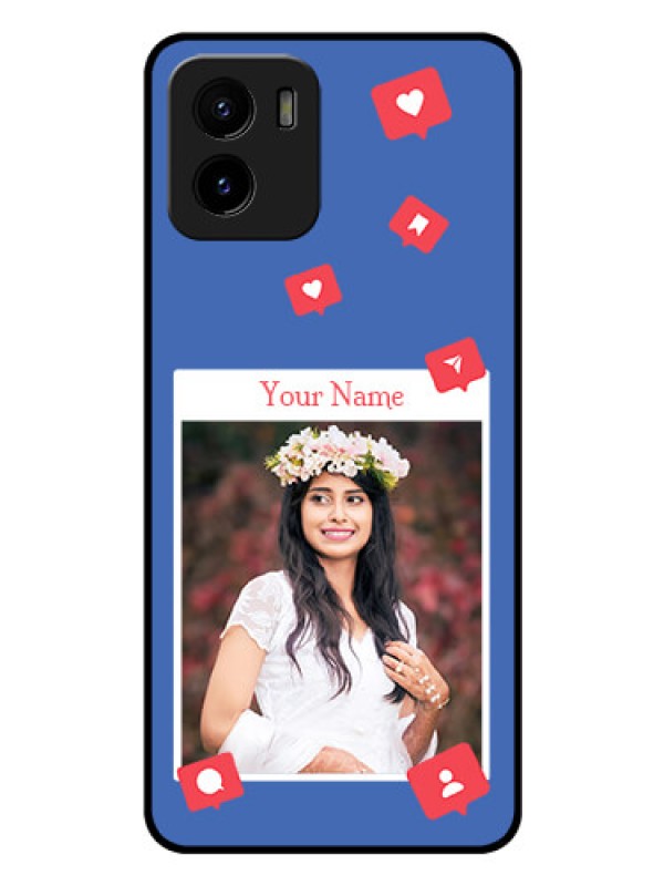 Custom Vivo Y15c Custom Glass Phone Case - Like Share And Comment Design