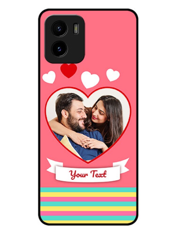Custom Vivo Y15s Photo Printing on Glass Case - Love Doodle Design