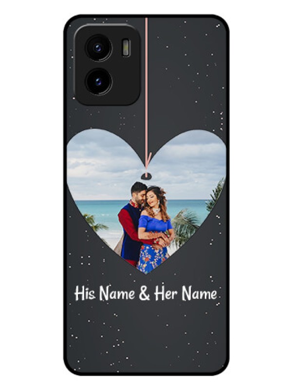 Custom Vivo Y15s Custom Glass Phone Case - Hanging Heart Design